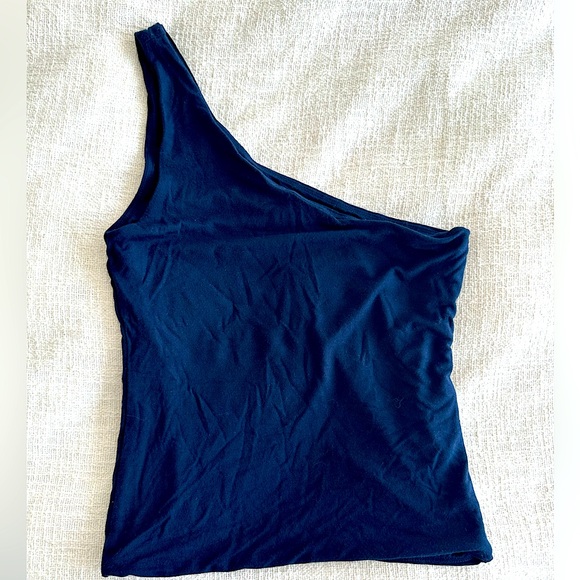 J. Crew one shoulder navy top - Picture 1 of 3